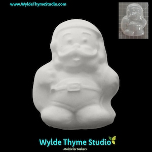 Chubby Santa Mold - 3.95" Craft Mold | Soap Mold | Resin Mold | Chocolate Mold | Bath Bomb Mold | Treat Mold | Plaster Mold | Christmas Mold