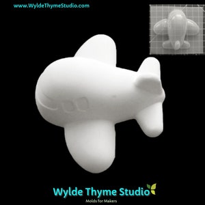 Airplane Mold  - 3&quot; Craft Mold | Soap Mold | Resin Mold | Chocolate Mold | Bath Bomb Mold | Plaster Mold | Treat Mold | Toy Mold | Aeroplane