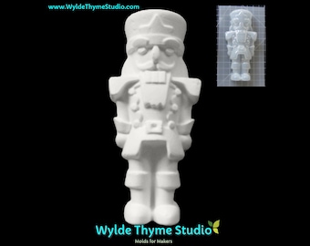 Earl Nutcracker Mold 5.8" - Christmas Nutcracker Mold, Holiday Soldier Mold, Bath Bomb Mold, Soap Mold, Candy Mold, Plaster Mold, Resin Mold
