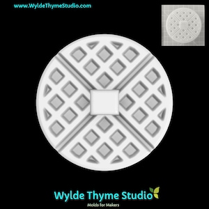 Waffle Butter Mold - 3.15&quot; Craft Mold | Soap Mold | Resin Mold | Chocolate Mold | Bath Bomb Mold | Treat Mold | Plaster Mold | Breakfast