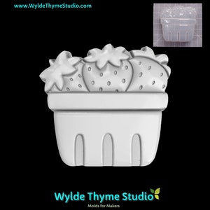 Basket of Strawberries Mold - 3.00&quot; Craft Mold | Soap Mold | Resin Mold | Chocolate Mold | Treat Mold | Bath Bomb Mold | Oreo Mold | Fruit