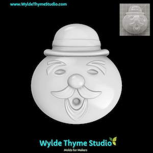 Snowman Sam Mold - 3.50&quot; Craft Mold | Soap Mold | Resin Mold | Chocolate Mold | Bath Bomb Mold | Treat Mold | Plaster Mold | Christmas