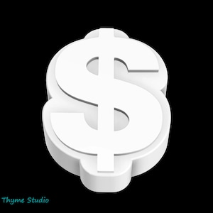 Stampo grosso simbolo del dollaro - Stampo in plastica per bombe da bagno / Stampo per sapone / Stampo in resina / Stampo artigianale / Stampo in gesso / Stampo per bombe da bagno / Segno del dollaro