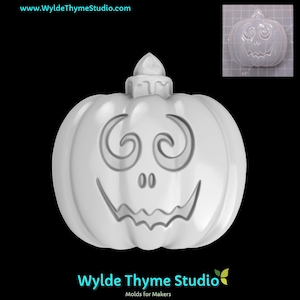 Candle Jack o&#39;Lantern Mold - 3.20&quot; Plastic Mold | Bath Bomb Mold | Soap Mold | Resin Mold | Craft Mold | Chocolate Mold | Plaster Mold