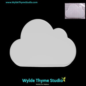 May include: White silicone mold shaped like a cloud. The mold is designed for making crafts and is suitable for use with resin, polymer clay, and other crafting materials.