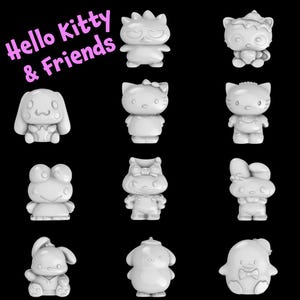Moule Kitty Friends - Moule à chocolat | Moule pour bombe de bain | Moule à savon | Moule artisanal | Moule en plâtre | Traiter la moisissure | Moule à dessin animé | Moule Anime