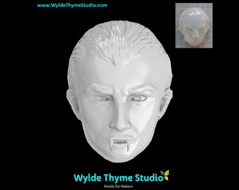 Dracula Mold - 3.35" Craft Mold | Soap Mold | Resin Mold | Chocolate Mold | Bath Bomb Mold | Treat Mold | Plaster Mold | Vampire Mold