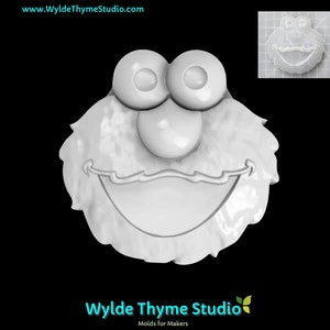 S. Street E L M O Mold - 3.25&quot; Craft Mold | Chocolate Mold | Bath Bomb Mold | Resin Mold | Plaster Mold | Soap Mold | Oreo Mold | Puppet
