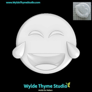 Molde Emoji Lágrimas de Riso - Molde Artesanal de 3,60" | Molde de Sabão | Molde de Resina | Molde de Chocolate | Molde de Bomba de Banho | Molde de Tratamento | Molde de Gesso | Oreo