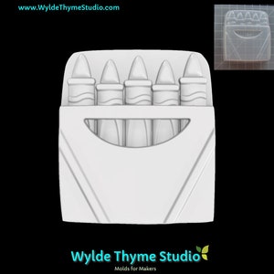 Crayon Box Mold  - 3.15&quot; Craft Mold | Chocolate Mold | Soap Mold | Resin Mold | Plaster Mold | Bath Bomb Mold | Crayon Mold | School