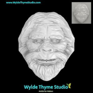Bigfoot Head Mold - 3.40&quot; Craft Mold | Soap Mold | Resin Mold | Chocolate Mold | Bath Bomb Mold | Treat Mold | Plaster Mold | Sasquatch