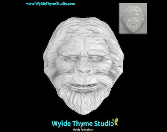 Moule Bigfoot Head - Moule artisanal de 3,40 po. | Moule à savon | Moule en résine | Moule à chocolat | Moule pour bombe de bain | Moule à friandises | Moule en plâtre | Sasquatch