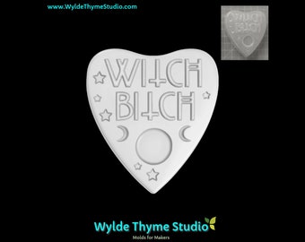 Witch Bitch Planchette Mold - 3.1" Craft Mold | Chocolate Mold | Soap Mold | Resin Mold | Bath Bomb Mold | Treat Mold | Plaster Mold | Oreo