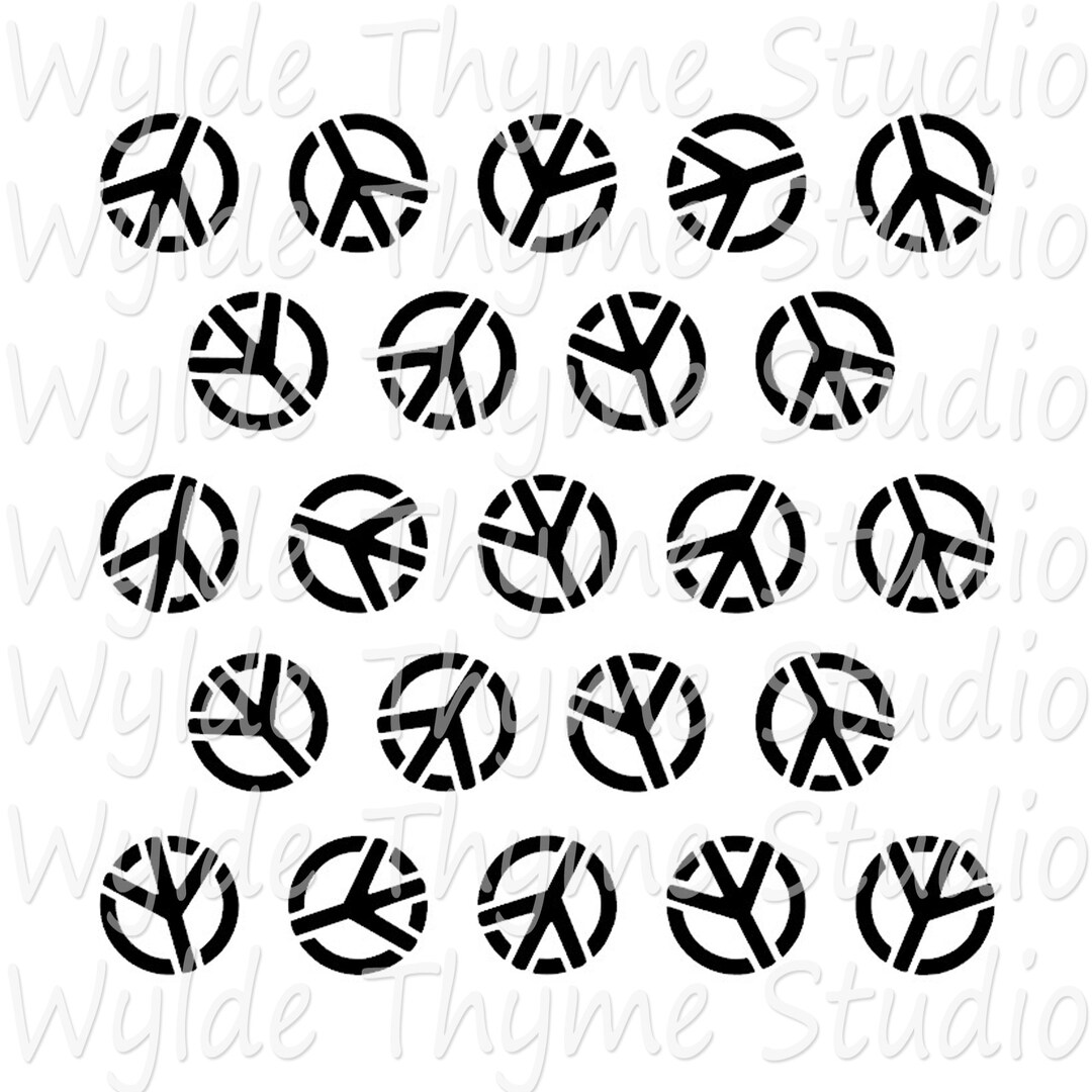 Peace Sign Background Stencil Cookie Stencil Art Stencil Etsy