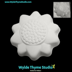 Molde grande de girasol - Molde de plástico para bombas de baño / Molde de jabón / Molde de resina / Molde artesanal / Molde de yeso / Molde de bomba de baño / Molde de flores