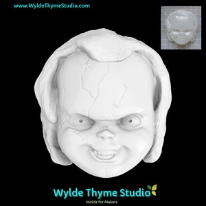 Chucky Doll Mold  - 3" Horror Mold | Soap Mold | Resin Mold | Craft Mold | Bath Bomb Mold | Plaster Mold | Chocolate Mold | Halloween Mold