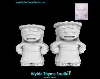 Hawaiian Girl Mold - Craft Mold | Soap Mold | Resin Mold | Chocolate Mold | Bath Bomb Mold | Plaster Mold | Animated Cartoon Mold
