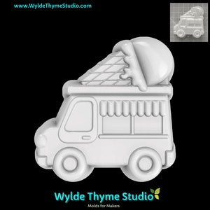 Ice Cream Truck Mold - 3.05&quot; Chocolate Mold | Soap Mold | Resin Mold | Craft Mold | Bath Bomb Mold | Treat Mold | Plaster Mold | Summer Mold