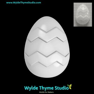 Zig Zag Egg Mold - 4.5&quot; Craft Mold | Soap Mold | Resin Mold | Chocolate Mold | Bath Bomb Mold | Treat Mold | Plaster Mold | Easter Egg