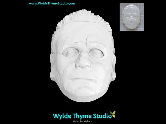 Michael Myers Mold 3.50" - Horror Mask Mold, Halloween Bath Bomb Mold, Soap Mold, Chocolate Mold, Plaster Mold, Resin Mold
