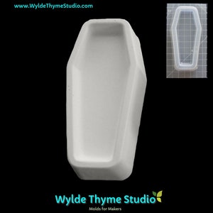 Coffin Mold - 5.30&quot; Craft Mold | Soap Mold | Resin Mold | Chocolate Mold | Bath Bomb Mold | Treat Mold | Plaster Mold | Halloween Mold