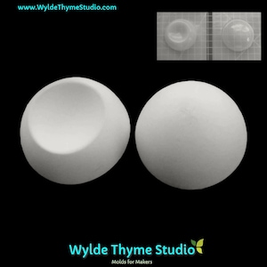 Molde cóncavo de 2 piezas - Molde de plástico para bombas de baño / Molde de jabón / Molde de resina / Molde artesanal / Molde de yeso / Molde de bomba de baño / Bomba de baño redonda