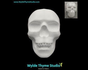 Skull Mold - 4" Craft Mold | Soap Mold | Resin Mold | Chocolate Mold | Bath Bomb Mold | Plaster Mold | Treat Mold | Wax Melts | Halloween