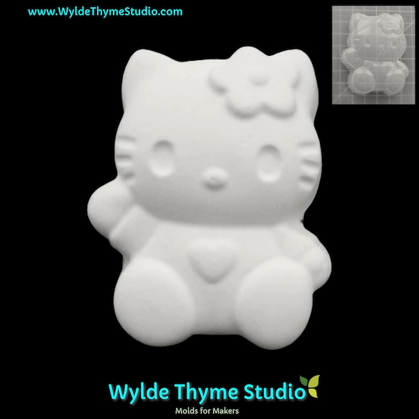 Kitty Mold - 3.30" Craft Mold | Soap Mold | Resin Mold | Craft Mold | Plaster Mold | Bath Bomb Mold | Oreo Mold | Chocolate Mold | Valentine