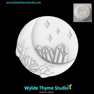 Kristallmåneform - 8,6 cm hantverksform | Tvålform | Hartsform | Chokladform | Badbombsform | Godisform | Gipsform | Metafysisk