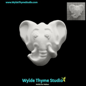 Lil Elephant Mold - 2.70&quot; Plastic Mold | Soap Mold | Resin Mold | Craft Mold | Plaster Mold | Bath Bomb Mold | Chocolate Mold | Craft Mold