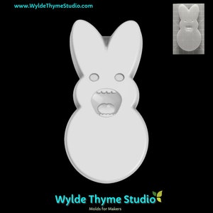 Marshmallow Bunny Style 2 Form - 4,5&quot; Bastelform | Seifenform | Harzform | Schokoladenform | Badebombenform | Leckerliform | Gipsform