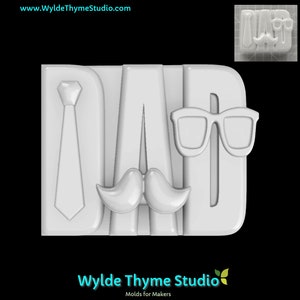Dad Mold - 3.10&quot; Plastic Mold | Chocolate Mold | Soap Mold | Resin Mold | Craft Mold | Bath Bomb Mold | Treat Mold | Plaster Mold