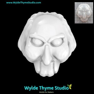 Evil Puppet Mold - 3.60" Horror Mold | Soap Mold | Resin Mold | Craft Mold | Bath Bomb Mold | Plaster Mold | Chocolate Mold | Halloween Mold