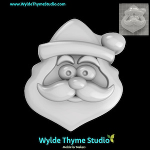 Mr. Santa Claus Mold - 3.35&quot; Craft Mold | Soap Mold | Resin Mold | Chocolate Mold | Bath Bomb Mold | Treat Mold | Plaster Mold | Christmas