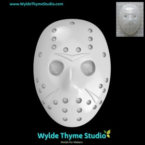 Killer Hockey Mask Mold - 3.90&quot; Craft Mold | Soap Mold | Resin Mold | Chocolate Mold | Bath Bomb Mold | Treat Mold | Plaster Mold | Jason