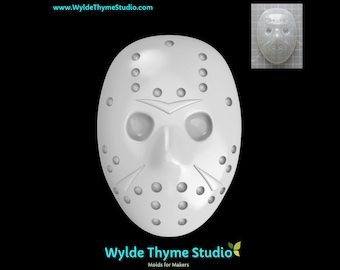 Killer Hockey Mask Mold - 3.90" Craft Mold | Soap Mold | Resin Mold | Chocolate Mold | Bath Bomb Mold | Treat Mold | Plaster Mold | Jason