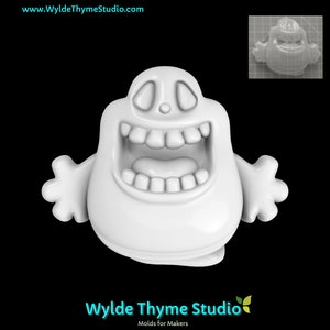 Slimy Ghost Mold - 4.20&quot; Plastic Mold | Craft Mold | Soap Mold | Resin Mold | Chocolate Mold | Bath Bomb Mold | Treat Mold | Plaster Mold