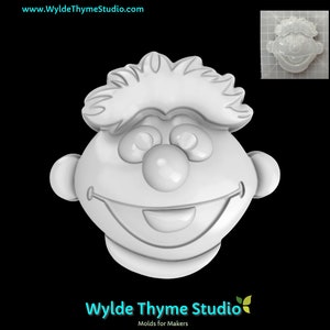 S. Street E R N I E Mold - 3.40&quot; Craft Mold | Chocolate Mold | Bath Bomb Mold | Resin Mold | Plaster Mold | Soap Mold | Oreo Mold | Puppet