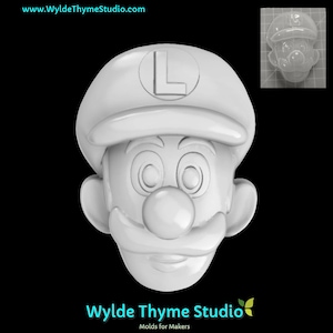 SMB Lui-gi Mold - 3.50&quot; Craft Mold | Soap Mold | Resin Mold | Chocolate Mold | Treat Mold | Bath Bomb Mold | Oreo Mold | Video Game Mold