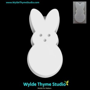 Marshmallow Bunny Mold - 4.65" Craft Mold | Soap Mold | Resin Mold | Chocolate Mold | Bath Bomb Mold | Treat Mold | Plaster Mold | Easter