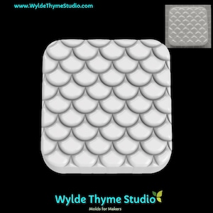 Mermaid Scales Square Mold - Chocolate Mold | Soap Mold | Resin Mold | Craft Mold | Bath Bomb Mold | Plaster Mold | Treat Mold | Mermaids