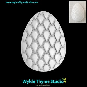 Dragon Egg Mold - 3.85&quot; Craft Mold | Soap Mold | Resin Mold | Chocolate Mold | Bath Bomb Mold | Treat Mold | Plaster Mold | Reptile Egg