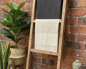 Handmade Rustic Wooden Farmhouse Towel/ Blanket Ladder, Towel Rack
