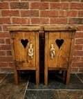 Handmade Rustic Country Cottage Style Bedside Side Table Nightstand- made from reclaimed scaffold boards