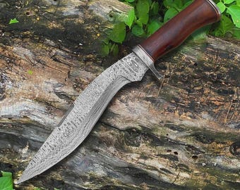 Bespoke Handmade Damascus Steel Blade Survival Kukri Knife