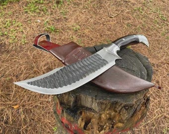 Bespoke Handcrafted Carbon Steel Blade Eagle Bowie Knife | Hunting Knife