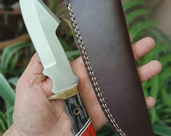 Full Tang Custom Bowie Knife, 4.9" D2 Steel, Ideal for Camping and Hunting