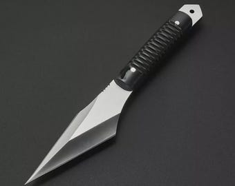 handcrafted d2 steel kiridashi knife with a wood handle