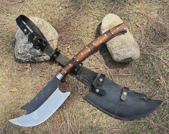 Custom Crafted Carbon Steel Blade Long-Handled Viking Axe | Camping and Hunting Axe