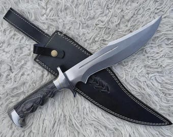 Bespoke D2 Steel Bowie Knife With Leather Sheath Treasured Gift Knife